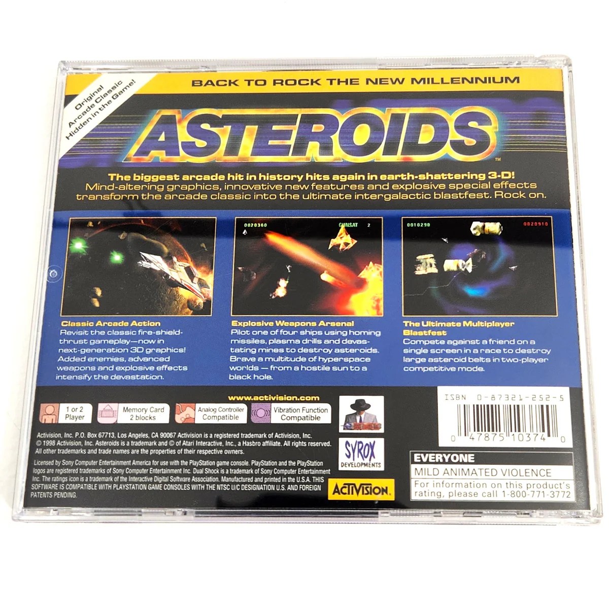 Asteroids video game